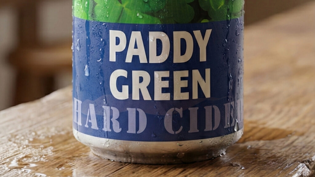 A can of Paddy Green Hard Cider